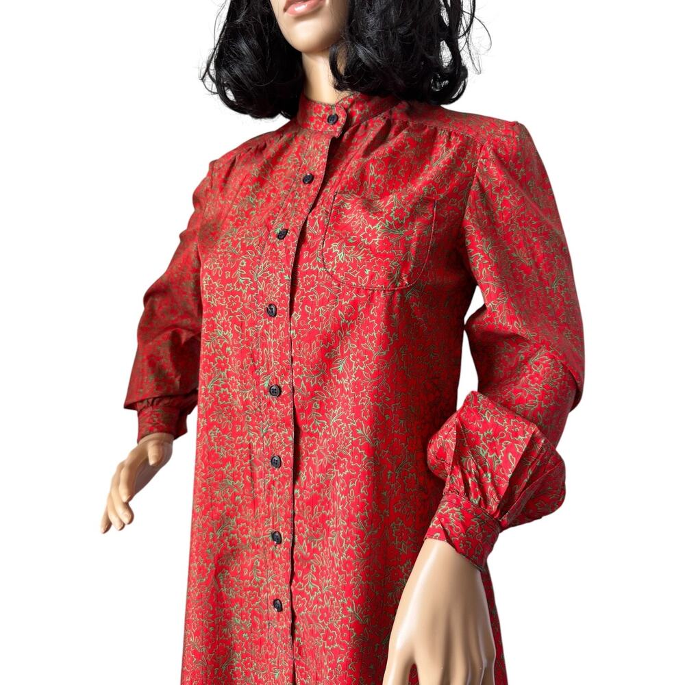 Vintage Schrader Sport New York red Mandarin collar belted dress medium - Picture 7 of 16
